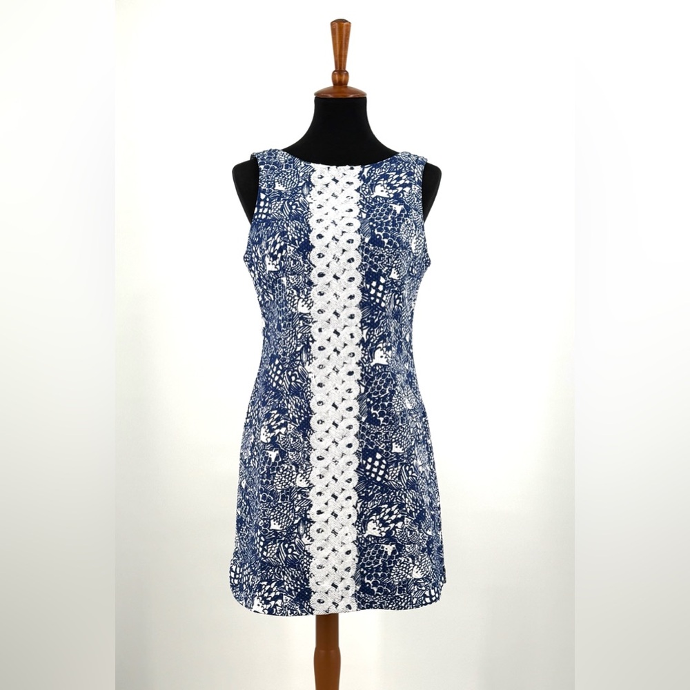 Lilly Pulitzer for Target Upstream Shift Dress Fish Print Blue White Size 10
